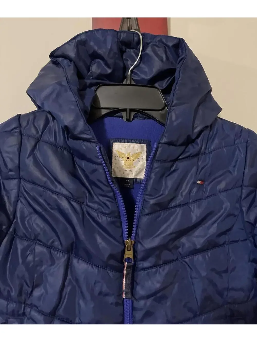 Tommy Hilfiger Girls, Size 6x, Blue, Full-Zip, Hooded, Puffer Style, Coat! M1195